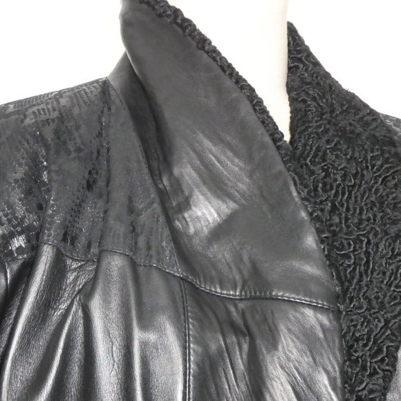 VINTAGE SPEISER FURS  BLACK LEATHER BOMBER STYLE JACKET. - Picture 9 of 16